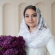 Красивий білий хомут снуд на хрестини, вінчання до церкви Єва - зображення 3