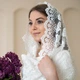 Красивий кремовий хомут снуд на хрестини, вінчання до церкви Єва - изображение 4