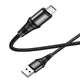 Кабель Hoco X50 USB – micro-USB 2.4 А 1 м в нейлоновому обплетенні чорний - изображение 5
