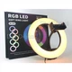 Кольцевая LED лампа D=20см MJ20 RGB 15 цветов Ring Fill Light Селфи LED кольцо цветное - изображение 4