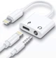 Переходник для iPhone Lightning to Lightning to Mini-Jack 3.5 mm Зарядка и Наушники Лайтнинг адаптер на iPhone iPad для наушников AUX кабель переходник 3.5 White - изображение 1