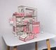Кукольный домик для кукол LOL на 4 комнаты ДВП с гаражом и машинкой 42x36x16см Розовый/Белый - изображение 2