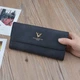 Стильный женский кошелек портмоне экокожа черный классический гамлет для документов и денег - изображение 2