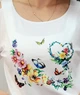 Трикотажная блузка For women М-101 52 Белый с принтом бабочки - изображение 3