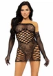 Ажурна сукня та рукавички Leg Avenue 2 PC Tube dress and gloves One Size Чорний - зображення 4