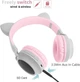 Беспроводные наушники c LED подсветкой Bluetooth HOCO W27 Cat Ear Wireless Headphones Grey - изображение 4