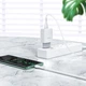 Мережевий зарядний пристрій HOCO C72Q Glorious single port QC3.0 charger 18W White - изображение 4