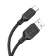 Кабель силіконовий для заряджання та передачі даних USB Type-A - USB Type-C 1 м HOCO X90 Cool 3A Чорний - зображення 4