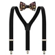 Подтяжки Bow Tie House детские в наборе с бабочкой до 4 лет - черного цвета фаст-фуд 09027S-10485XS - изображение 1