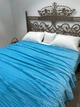 Плед в кубик Casablanket Велюровое 150х200см Голубой - изображение 2