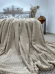 Плед в кубик Casablanket Велюровое 150х200см Кофейный - изображение 5