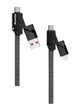 Кабель 4 в 1 Proda Azeada Armor PD-B96th Lightning 100W, Type-c USB to Type-C lightning 1,5 метри чорний - изображение 1