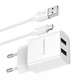 Зарядное устройство с кабелем Micro BOROFONE BA53A Powerway 2USB 2.1A белое - изображение 1