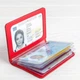 Кожаная обложка на id паспорт, для документов (права, техпаспорт) Герб, Тризуб, красный Villini 019 - изображение 2