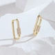 Модные золотые серьги 14K овальной формы с камнями (D0232023) - изображение 5