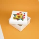 Коробка подарункова eko-kraft 195*195*97 мм Біла Коробка з кришкою для упаковки українських сувенірів "Соняшники-маки" - зображення 1