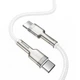 Кабель Baseus Cafule Metal Type-C to Type-C 100W (1m) white CATJK-C02 - изображение 4