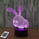 3D світильник з пультом та акумулятором 3D Lamp Заєць (LP-2770) - зображення 1