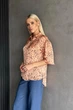 Блуза Lipar с широкими рукавами жиго "принт" 42 Персиковая 2867 - изображение 2