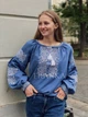 Женская вышиванка джинсовая с колосками "Олеся" на качественном домотканом полотне 12065-52 (XL) - изображение 4