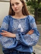 Женская вышиванка джинсовая с колосками "Олеся" на качественном домотканом полотне 12065-52 (XL) - изображение 5