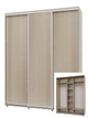 Шкаф-купе трехдверный Алекса 180*45*240 см Дуб Шамони светлый 3 двери ДСП ШК-04 - изображение 1