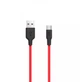 Кабель Hoco X21 Silicone USB to Type-C 1 m black/red - зображення 1