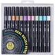 Фломастеры Maxi кисточки REAL BRUSH, 12 цветов металлик, линия 0,5-6 мм (MX15236) - изображение 1