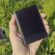 Кожаная обложка на id паспорт, для документов (права, техпаспорт) чёрный Villini 020 - изображение 10