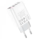 Мережевий зарядний пристрій Hoco C93A Easy 3USB 3.4A digital display White - зображення 2