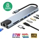 Хаб 8в1 87W (Type-C to HDTV/ RJ45/ USB 2.0/ USB 3.0/ PD/ TF/ SD card) - зображення 2