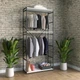 Шафа-гардероб у сучасному стилі Лофт DrevoGoods для систем зберігання речей у гардеробній, передпокої, спальні квартири, дому зі штангами / планками для вішалок та полицями 1000x2160x400мм; метал (сталь): Чорний, дерево ЛДСП: Білий (2369F122) - зображення 1