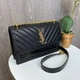 Женская мини-сумочка на цепочке YSL черная экокожа стильный клатч для девушек ужин прогулка - изображение 6