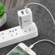 Блок розетки HOCO C62A Victoria з білим зарядним кабелем X25 Lightning Micro-USB або Type-C - зображення 2