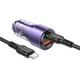 Автомобильное зарядное устройство (АЗУ) Borofone BZ20A Smart 83W 2USB PD65W+QC3.0 Type-C to Type-C Фиолетовый - изображение 2