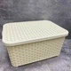 Корзина для побутових речей з кришкою "Ротанг" 18 л 39*29*19 см Irak Plastik SP-296 кремовий - изображение 3