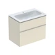 Тумба с раковиной Geberit iCon slim rim 75 см, корпус и фасад - песочно-серый глянец / ручки - песочно-серый глянец 502.336.JL.1 - изображение 1