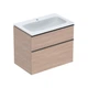 Тумба с раковиной Geberit iCon slim rim 75 см, корпус и фасад - дуб / ручки - лава мат 502.336.JH.1 - изображение 1