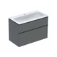 Тумба с раковиной Geberit iCon slim rim 90 см, корпус и фасад - лава мат / ручки - лава мат 502.337.JK.1 - изображение 1