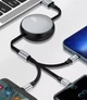 Кабель рулетка 3 в 1 MicroUSB Type-C Lightning для заряджання Android та iPhone 1м - зображення 5