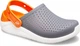 Детские кроксы Crocs Literide Kids Charcoal/White С11 28р. (17,4 см) Серые с оранжевым - изображение 4