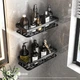Металлическая полка для ванной Art-Home Bath Holder самоклеящеюся, прочная до 10 кг Черная - изображение 10