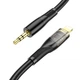 Аудіокабель HOCO UPA25 iP to 3.5mm male, nylon braid, 1m, Black 6931474791153 - зображення 3