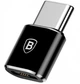 Переходник адаптер BASEUS CAMOTG-01 Micro-USB to Type-C черный - изображение 1