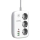 Подовжувач мережевий LDNIO c Wi-Fi SEW3452 |3USB/1Type-C, 3Sockets. QC/PD, 30W/10A, 2m EU Plug| білий - зображення 10