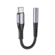 Перехідник Type-C на навушники mini jack 3.5 Digital Audio converter HOCO LS33 (0.12m, DAC) сірий - зображення 1