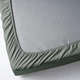 Простирадло на резинці IKEA DVALA 90х200 см сіро-зелене (505.496.43) - изображение 4