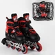 Роликові ковзани Best Roller (30-33) PU колеса, світло на передньому колесі, в сумці Red/Black (98927) - зображення 2