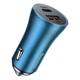 Автомобильное зарядное устройство Baseus Golden Contactor Pro Dual Quick Charger Car Charger U+C 40WWith Baseus Simple Wisdom Data Cable Type-C to iP 1m Blue (752222) - изображение 2