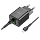 Зарядное устройство МПЗ с кабелем Type-C to Lightning Hoco N28 Founder 20W (Type-C+USB) Black - изображение 1